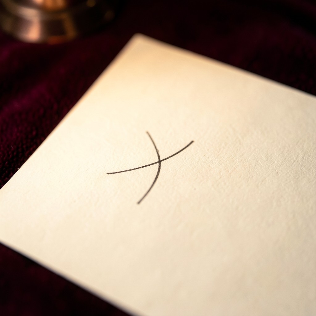 A pencil drawing of a doji candlestick with a very small body and wicks above and below